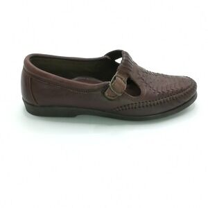 Soft Spots Shoes Womens Loafer Leather Brown Comfort Slip On Buckle 7